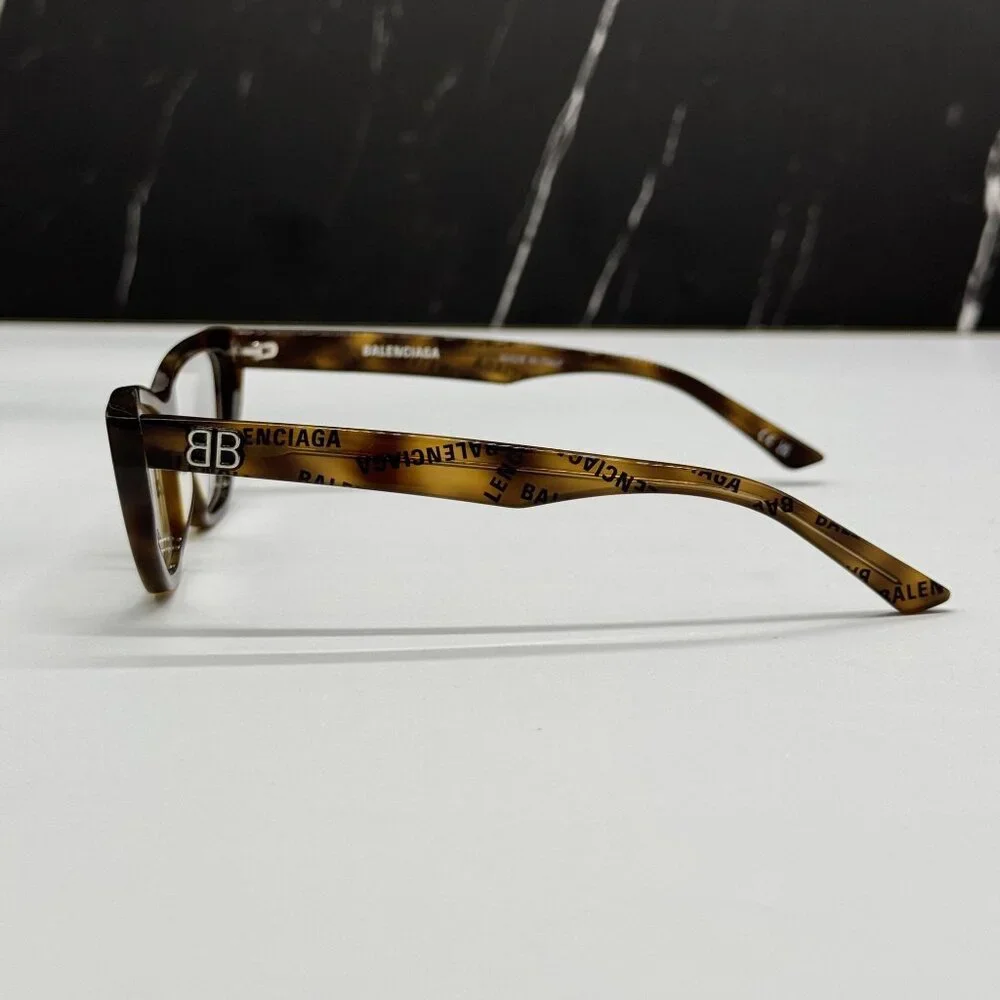 NEW BALENCIAGA BB0128O 005 CAT EYE DARK HAVANA WOMEN EYEGLASSES BALENCIAGA